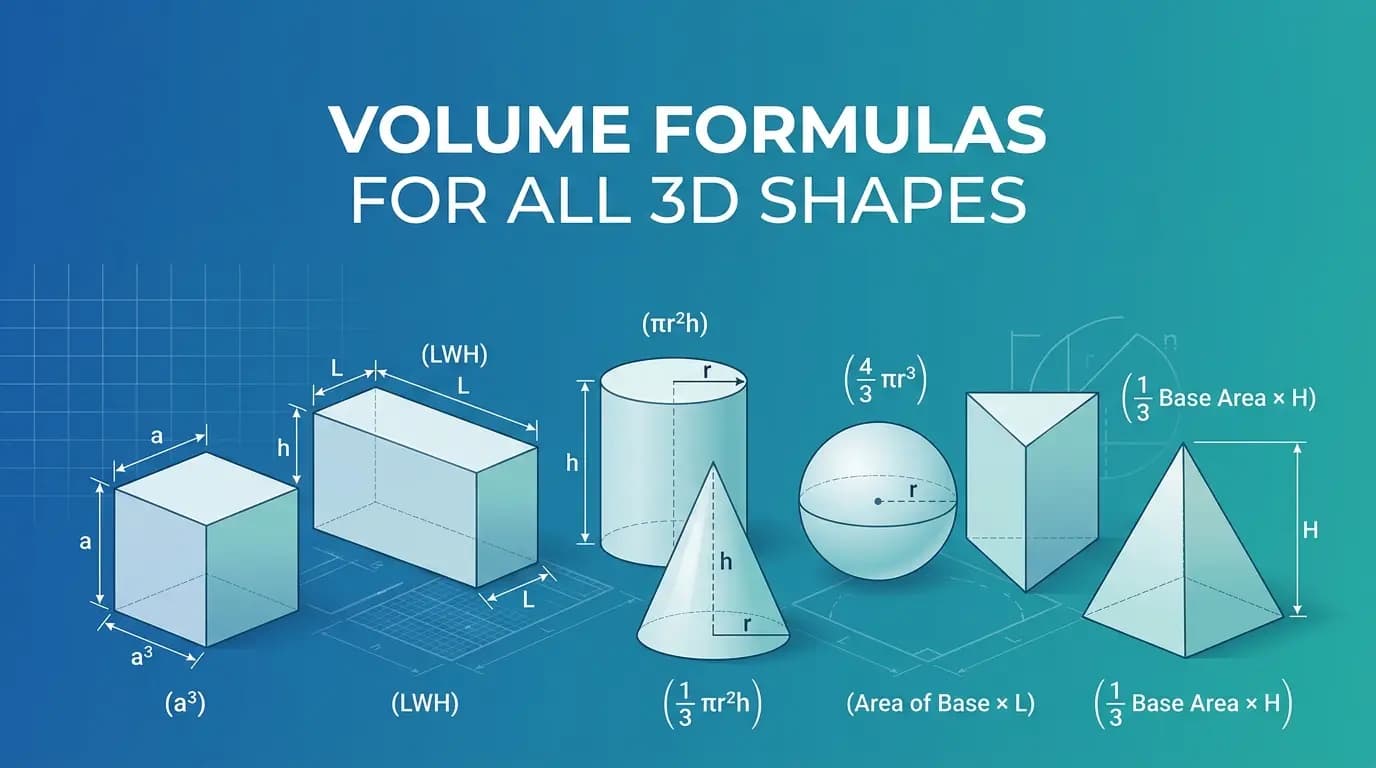 volume formulas for all 3D shapes